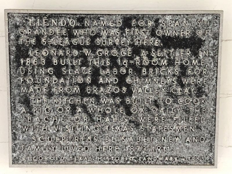 Liendo Plantation Marker image. Click for full size.