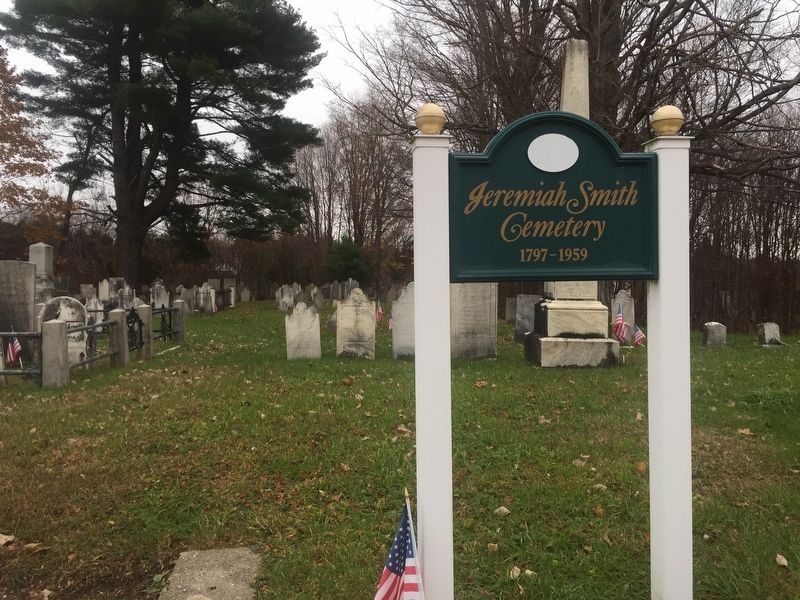 Jeremiah Smith Cemetery Marker. Click for full size. Jeremiah Smith Cemetery Marker image. Click for full size.