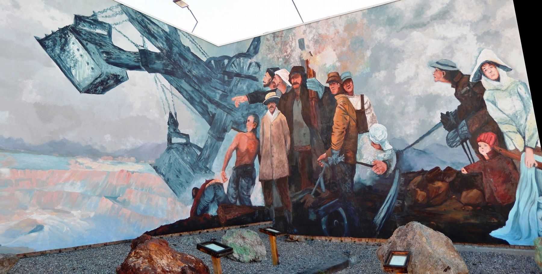 The Liberty Pit Mural (<i>painted on west side of building across parking lot from marker</i>) image. Click for full size.