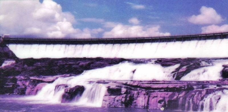 Marker detail: The Great Falls of the Missouri today. Ryan Dam was built in 1915. image. Click for full size.