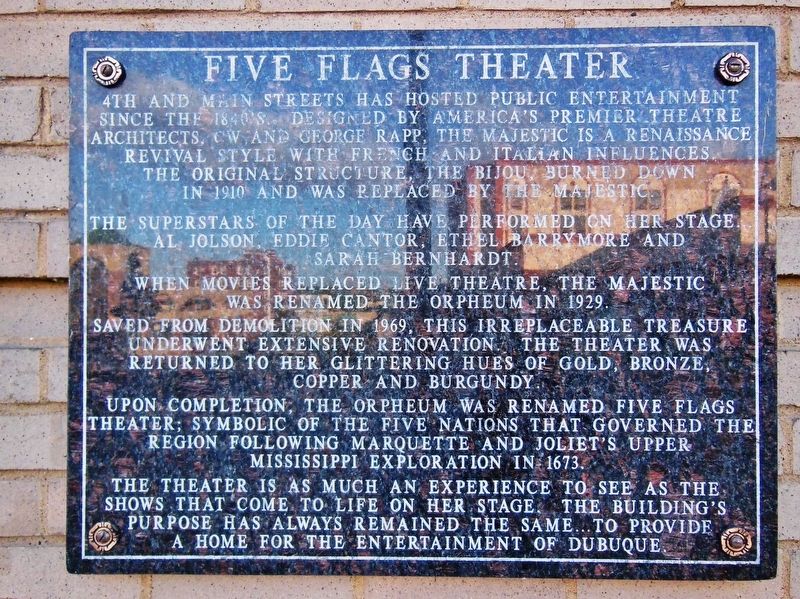 Five Flags Theater Marker image. Click for full size.