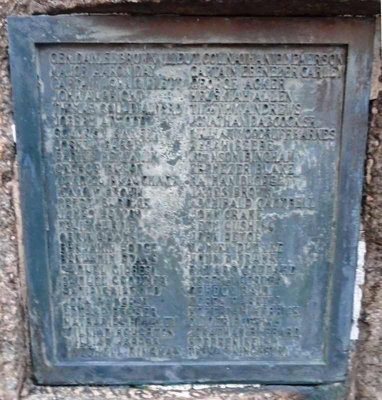 American Revolutionary War Memorial Honor Roll. Click for full size. American Revolutionary War Memorial Honor Roll image. Click for full size.