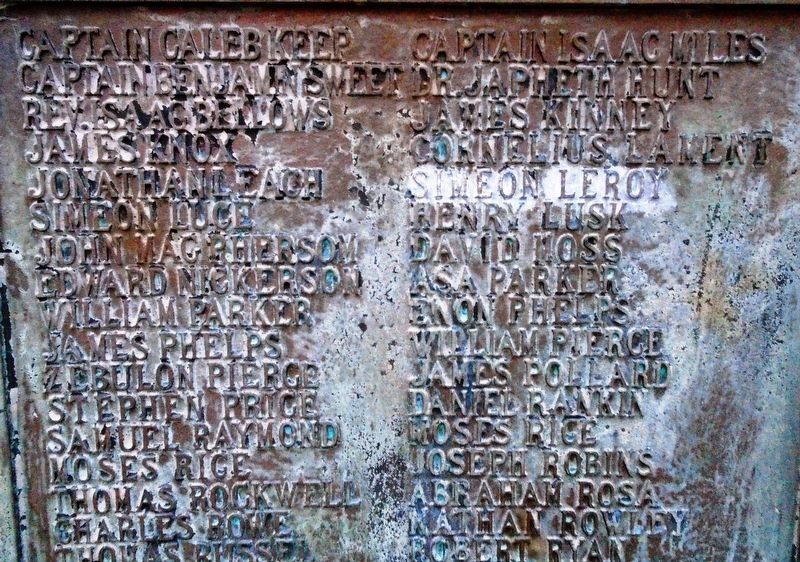 American Revolutionary War Memorial Honor Roll Detail image. Click for full size.