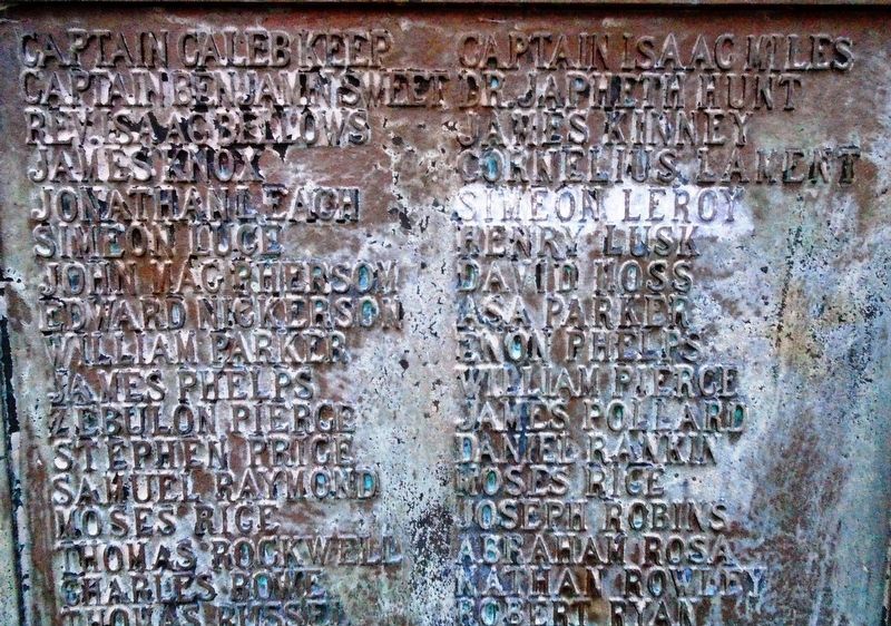 American Revolutionary War Memorial Honor Roll Detail. Click for full size. American Revolutionary War Memorial Honor Roll Detail image. Click for full size.