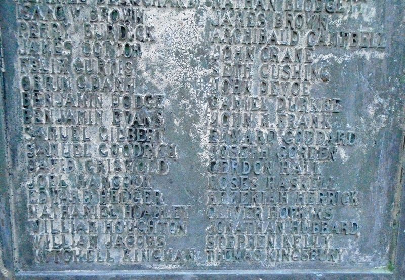 American Revolutionary War Memorial Honor Roll Detail. Click for full size. American Revolutionary War Memorial Honor Roll Detail image. Click for full size.