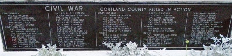 Cortland County Civil War Honored Dead image. Click for full size.