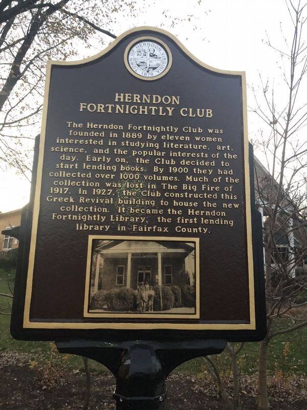Herndon Fortnightly Club Marker image. Click for full size.