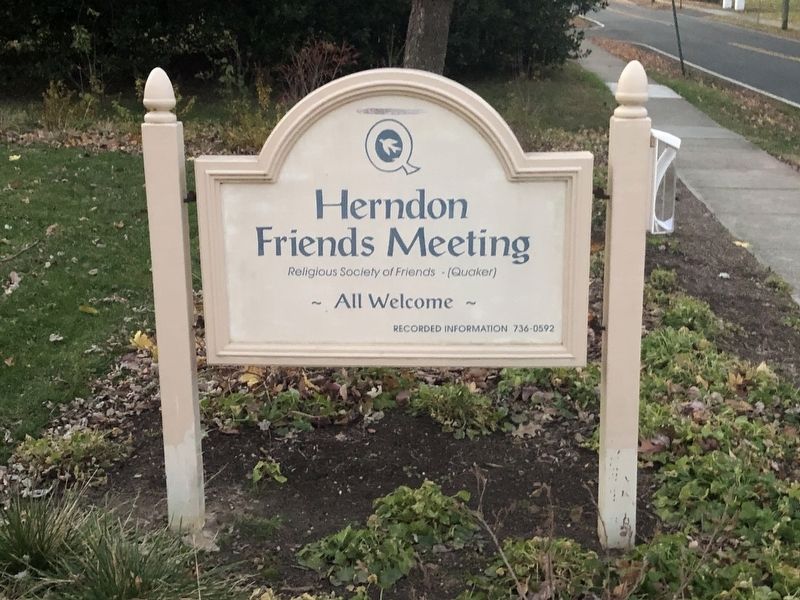 Herndon Friends Meeting Sign. Click for full size. Herndon Friends Meeting Sign image. Click for full size.