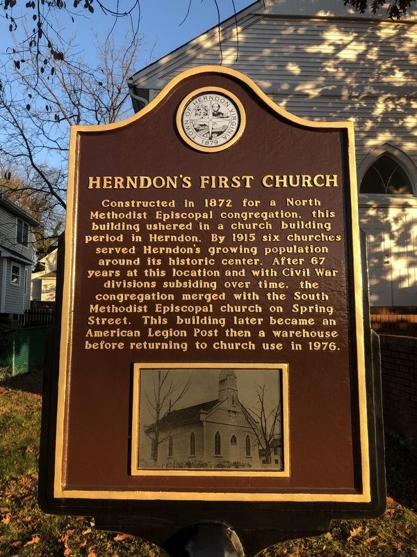 Herndon's First Church Marker image. Click for full size.
