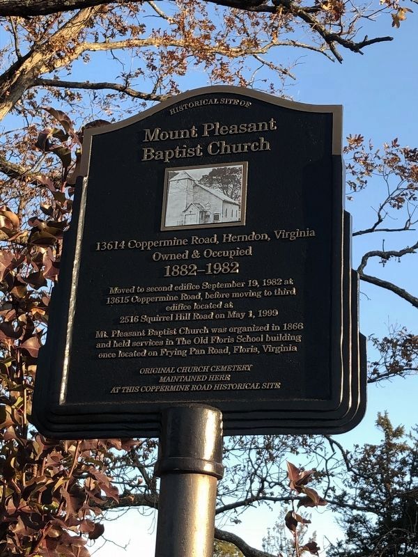 Historical Site of Mount Pleasant Baptist Church Marker. Click for full size. Historical Site of Mount Pleasant Baptist Church Marker image. Click for full size.