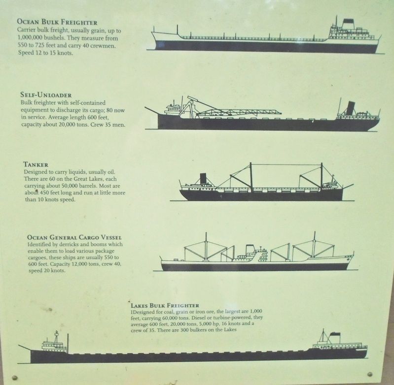Freighter Types on The Seaway Marker. Click for full size. Freighter Types on The Seaway Marker image. Click for full size.