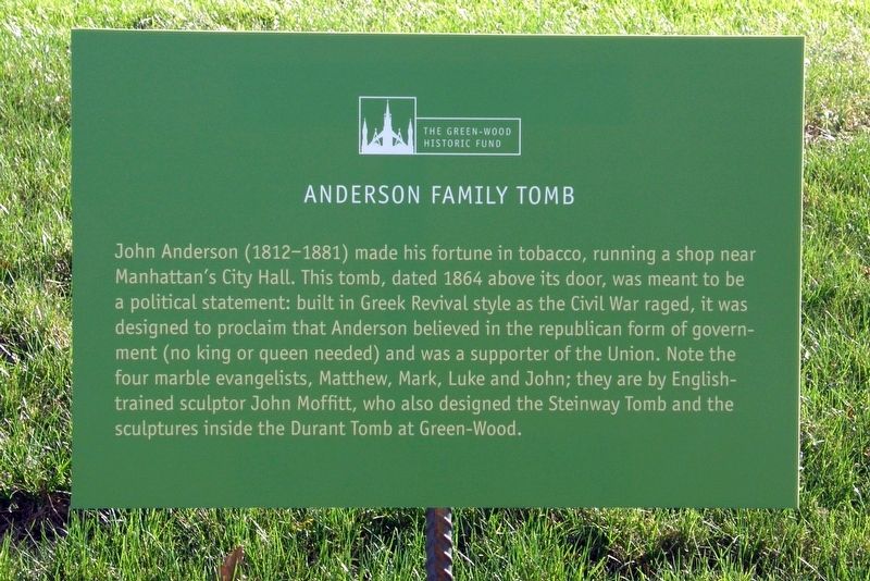 Anderson Family Tomb Marker. Click for full size. Anderson Family Tomb Marker image. Click for full size.