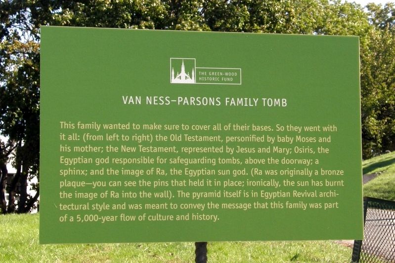 Van Ness-Parsons Family Tomb Marker. Click for full size. Van Ness-Parsons Family Tomb Marker image. Click for full size.