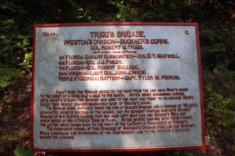 Trigg’s Brigade Marker image. Click for full size.