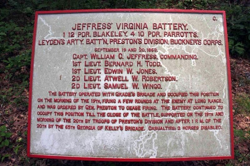 Jeffress Virginia Battery Marker image. Click for full size.