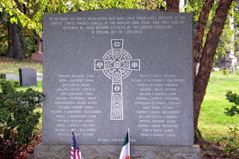 Korean War Irish Memorial. Click for full size. Korean War Irish Memorial image. Click for full size.