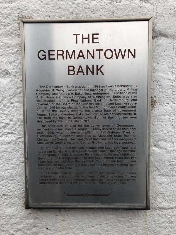 The Germantown Bank Marker. Click for full size. The Germantown Bank Marker image. Click for full size.