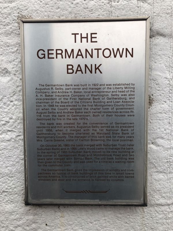 The Germantown Bank Marker image. Click for full size.