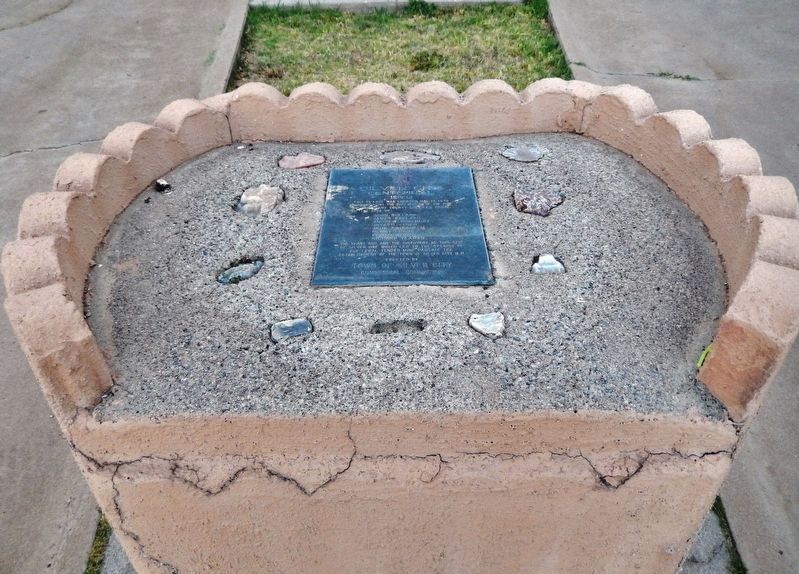 Silver City Centennial Marker (<i>wide view; marker mounted on waist-high concrete pedestal</i>) image. Click for full size.