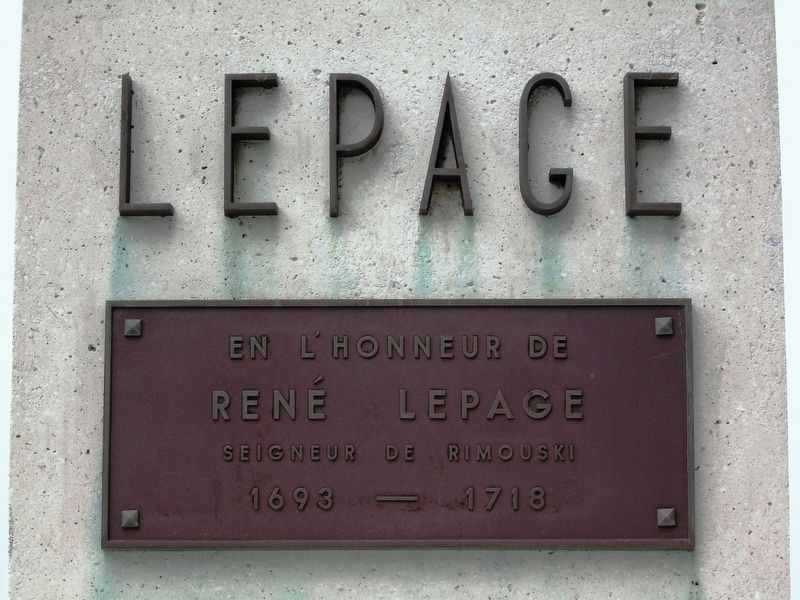 Seigneur Ren Lepage de Sainte-Claire Monument (front) image. Click for full size.