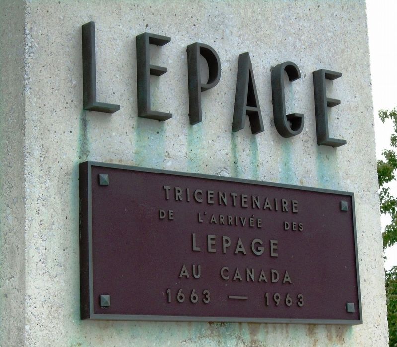 Seigneur Ren Lepage de Sainte-Claire Monument (back) image. Click for full size.