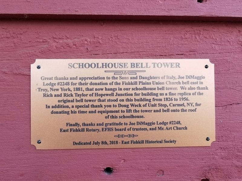 Schoolhouse Bell Tower Marker image. Click for full size.