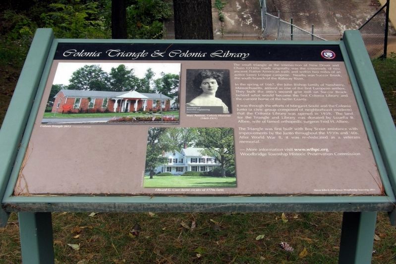 Colonia Triangle & Colonia Library Marker. Click for full size. Colonia Triangle & Colonia Library Marker image. Click for full size.