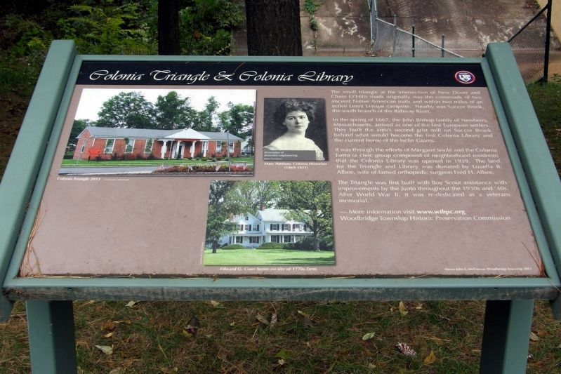 Colonia Triangle & Colonia Library Marker image. Click for full size.