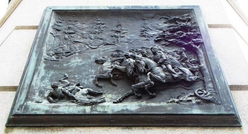 Civil War Memorial Bas Relief Cavalry Battle Scene image. Click for full size.