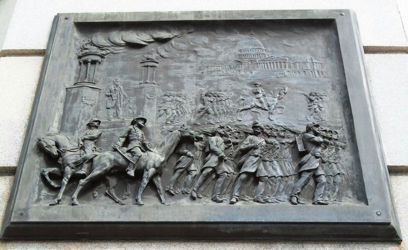 Civil War Memorial Bas Relief Post-War Grand Review image. Click for full size.