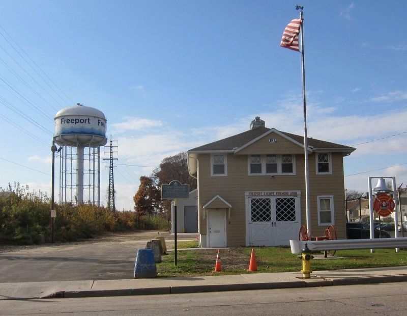 Exempt Firehouse and Marker image. Click for full size.