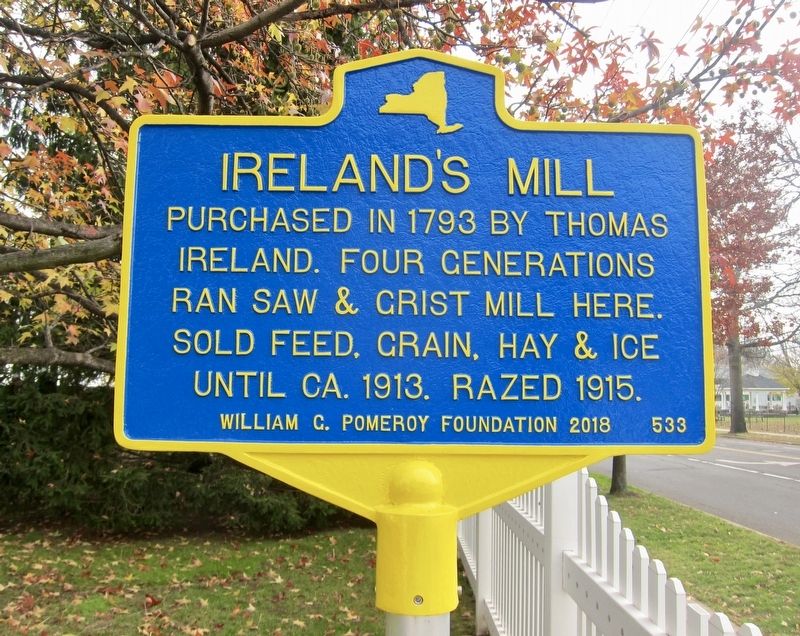 Ireland's Mill Marker. Click for full size. Ireland's Mill Marker image. Click for full size.
