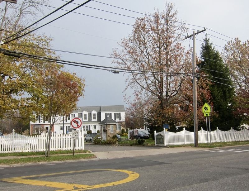 Ireland's Mill Marker - wide view, looking north across Merrick Road. Click for full size. Ireland's Mill Marker - wide view, looking north across Merrick Road image. Click for full size.