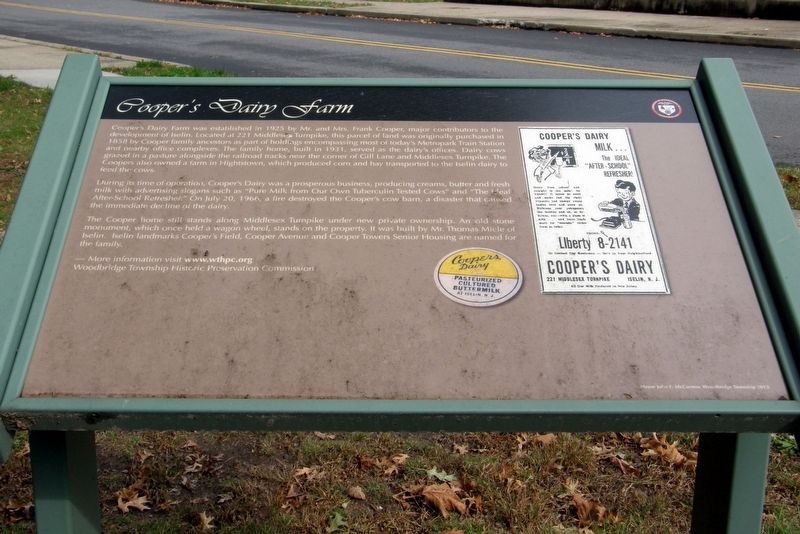 Cooper’s Dairy Farm Marker image. Click for full size.