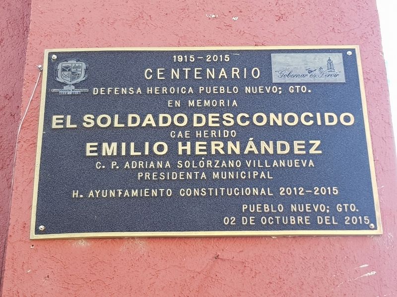 The Unknown Soldier and Emilio Hernández Marker. Click for full size. The Unknown Soldier and Emilio Hernández Marker image. Click for full size.
