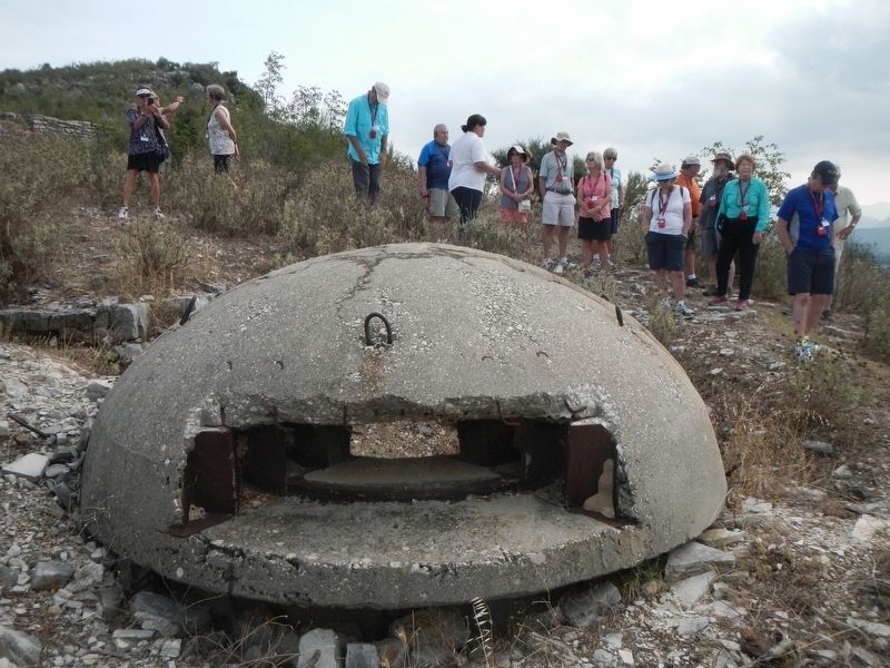 Albanian bunker, near monument image. Click for full size.