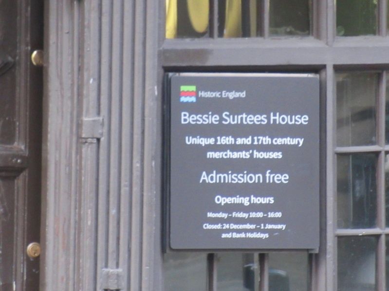 Bessy Surtees House Marker. Click for full size. Bessy Surtees House Marker image. Click for full size.