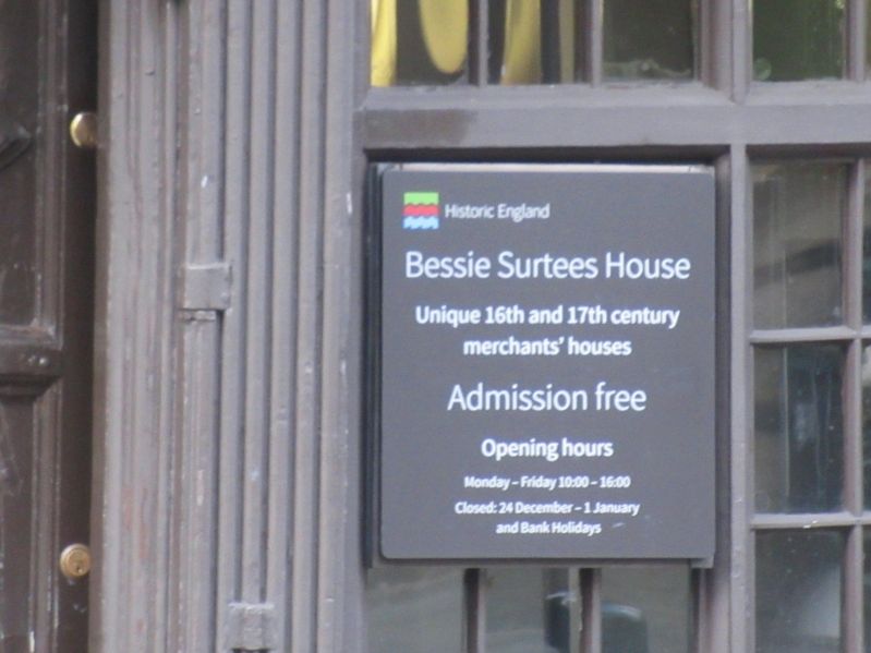 Bessy Surtees House Marker image. Click for full size.