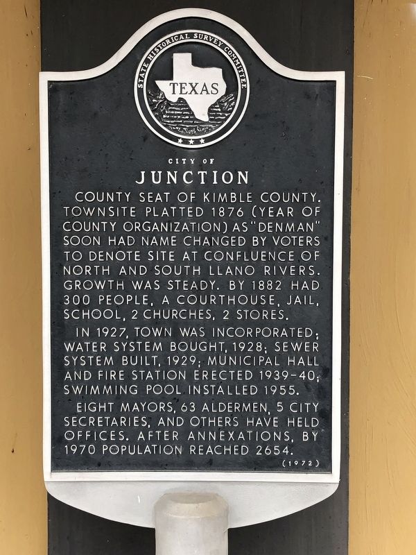 City of Junction Marker image. Click for full size.