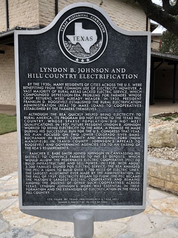 Lyndon B. Johnson and Hill Country Electrification Marker image. Click for full size.