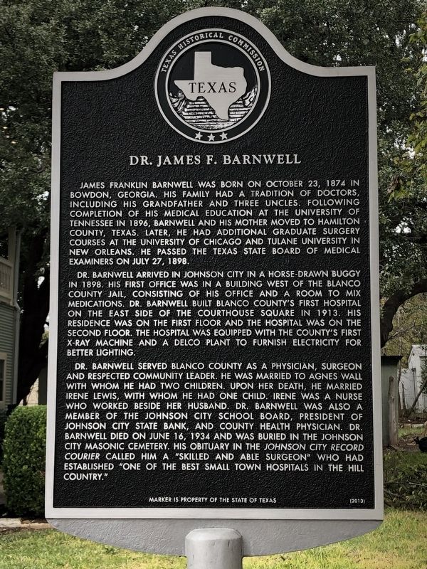 Dr. James F. Barnwell Marker image. Click for full size.