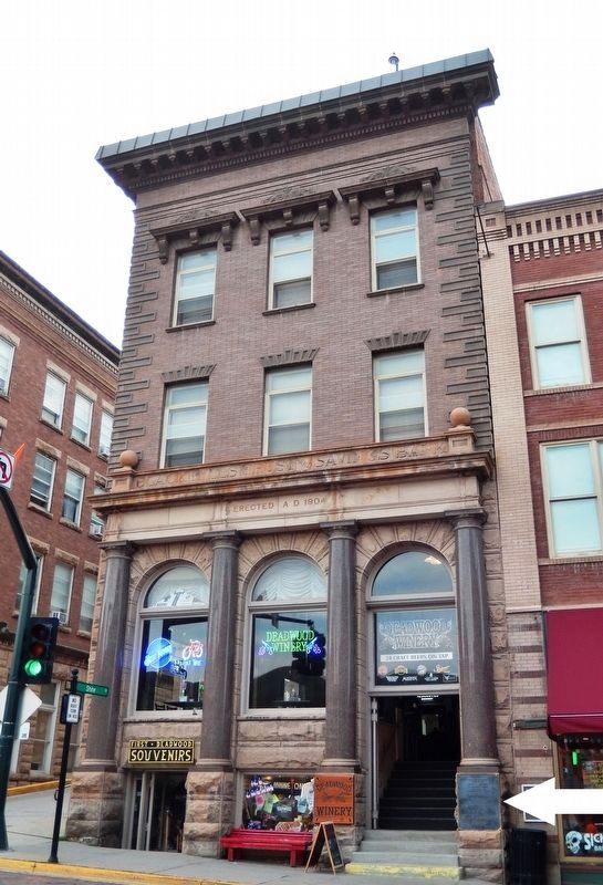 Black Hills Trust and Savings Bank (<i>tall view; marker at base of rightmost column</i>). Click for full size. Black Hills Trust and Savings Bank (<i>tall view; marker at base of rightmost column</i>) image. Click for full size.
