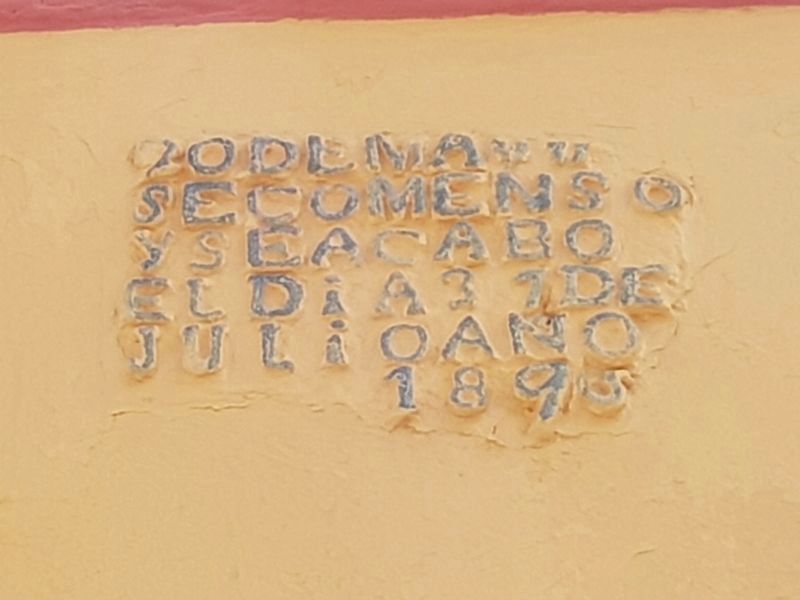 An earlier inscription on the San Antonio de la Punta Catholic Church image. Click for full size.