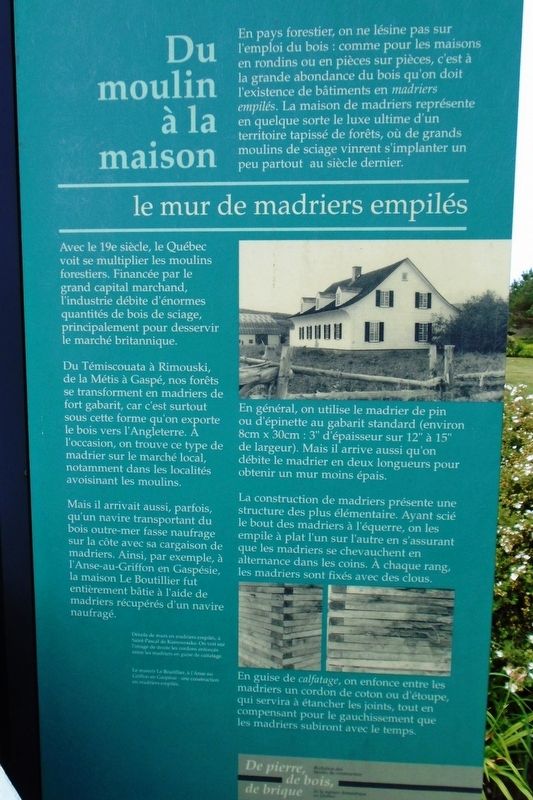Du moulin � la maison / From the mill to the house Marker image. Click for full size.