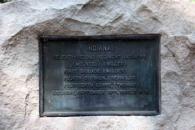 72nd Indiana Mounted Infantry Regiment Marker. Click for full size. 72nd Indiana Mounted Infantry Regiment Marker image. Click for full size.