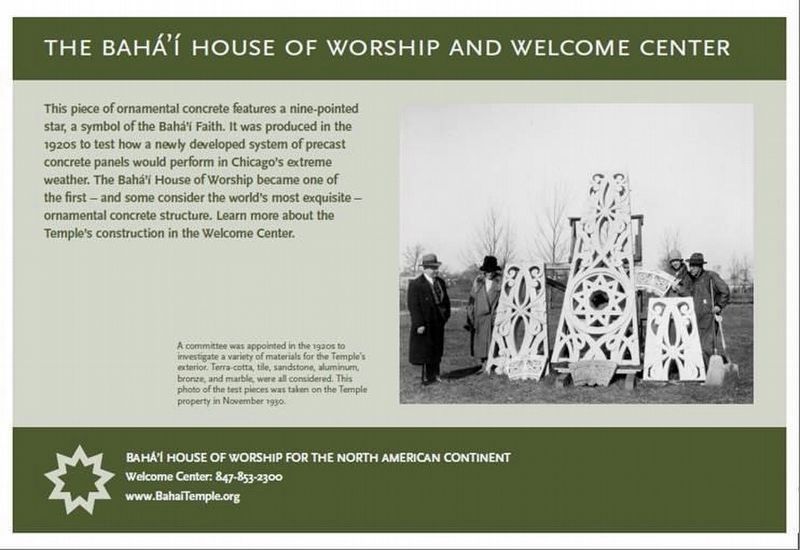 The Baha'i House Of Worship And Welcome Center Marker image. Click for full size.