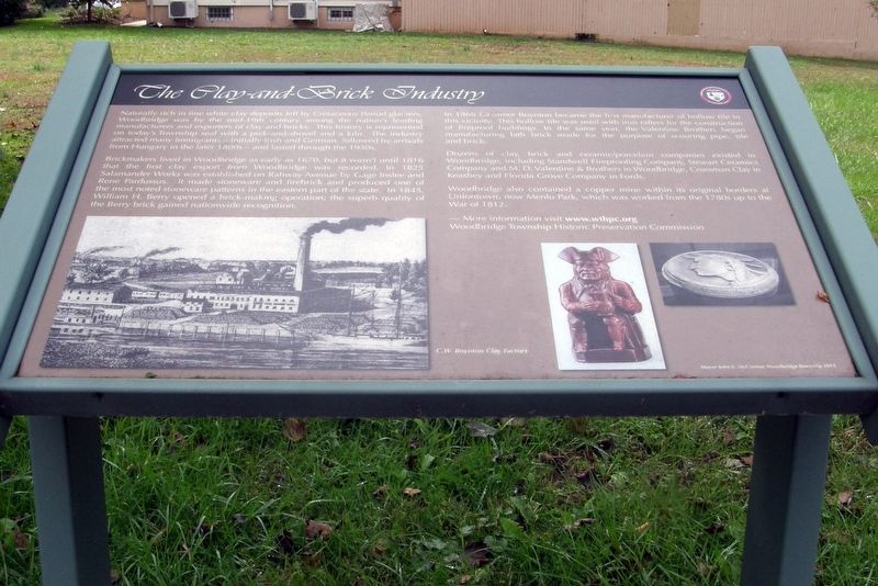 The Clay-and-Brick Industry Marker image. Click for full size.