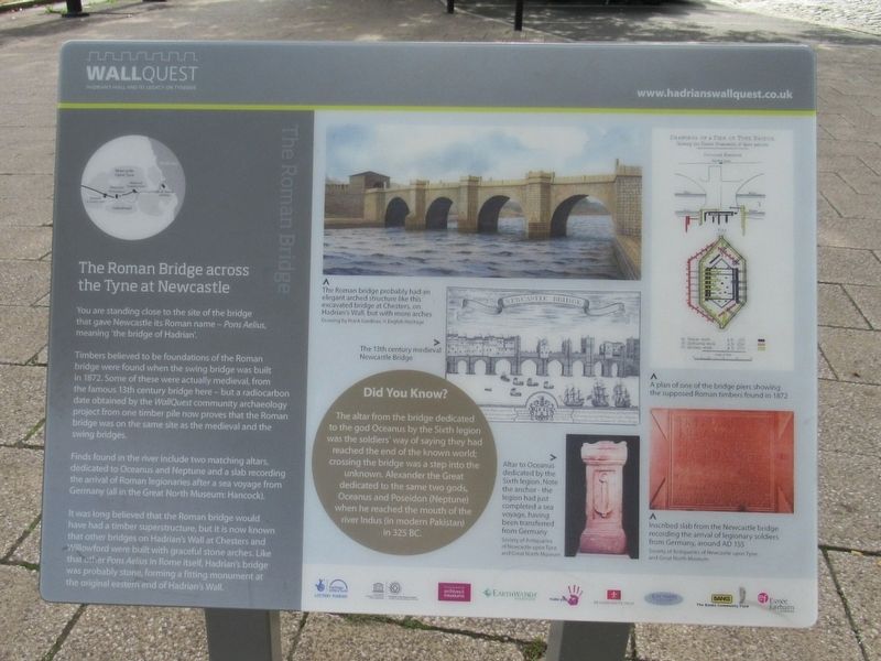 Roman Bridge Across the Tyne Marker. Click for full size. Roman Bridge Across the Tyne Marker image. Click for full size.