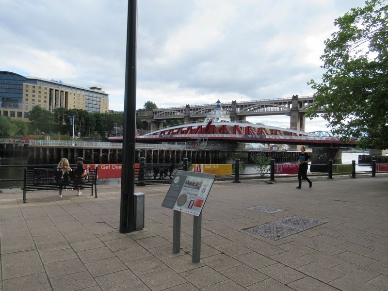 Roman Bridge Across the Tyne Marker. Click for full size. Roman Bridge Across the Tyne Marker image. Click for full size.