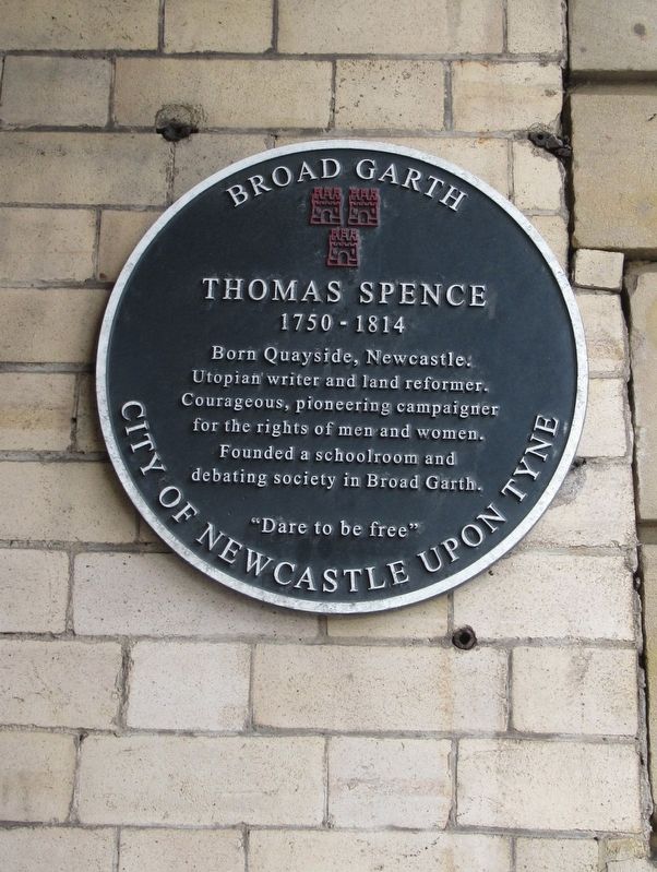 Thomas Spence Marker. Click for full size. Thomas Spence Marker image. Click for full size.